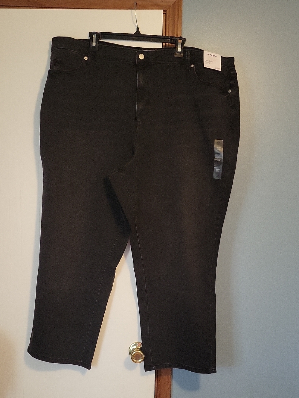 🆕️ Sonoma Women’s Black High Rise Straight Stretch Jeans Size 26W